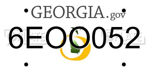 6EOO052 Georgia License Plate