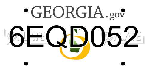 6EQD052 Georgia License Plate