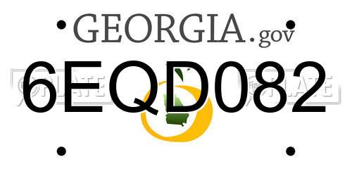 6EQD082 Georgia License Plate