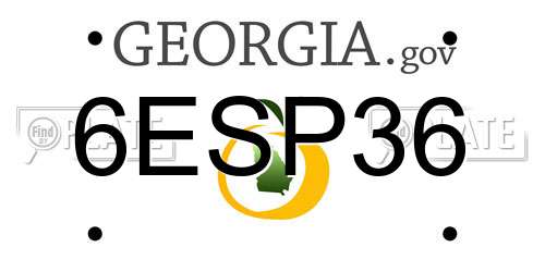 6ESP36 Georgia License Plate