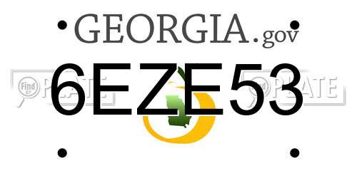 6EZE53 Georgia License Plate