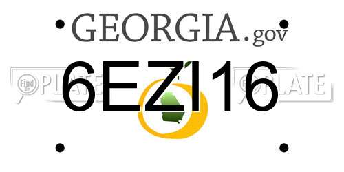 6EZI16 Georgia License Plate