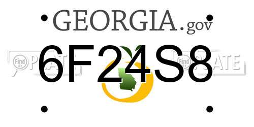 6F24S8 Georgia License Plate