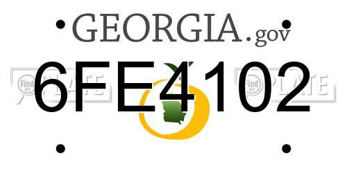 6FE4102 Georgia License Plate