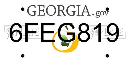 6FEG819 Georgia License Plate