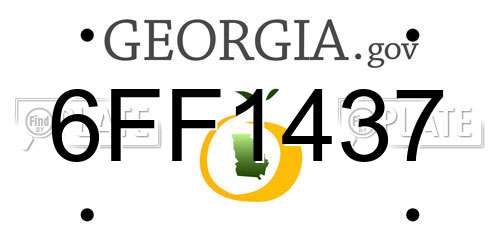 6FF1437 Georgia License Plate