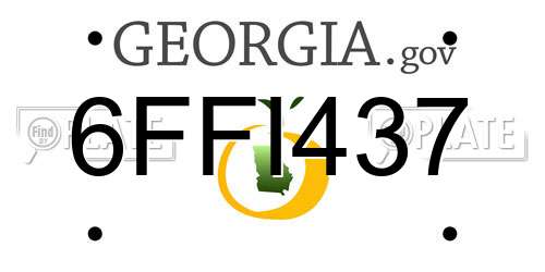 6FFI437 Georgia License Plate