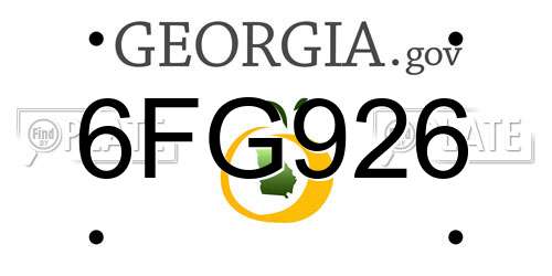 6FG926 Georgia License Plate
