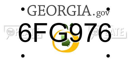 6FG976 Georgia License Plate