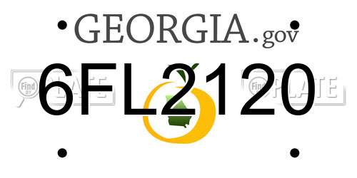 6FL2120 Georgia License Plate