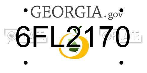 6FL2170 Georgia License Plate