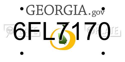 6FL7170 Georgia License Plate