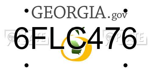 6FLC476 Georgia License Plate