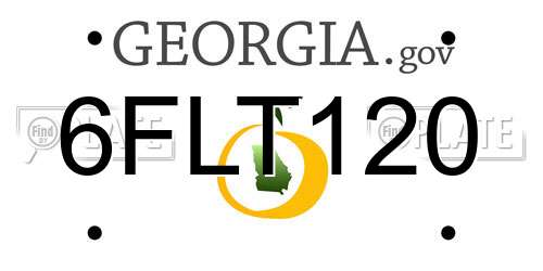 6FLT120 Georgia License Plate