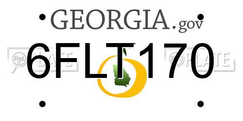 6FLT170 Georgia License Plate