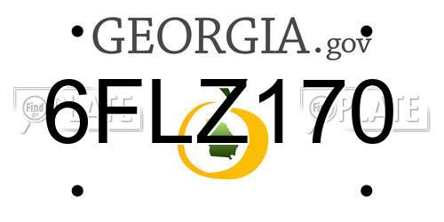 6FLZ170 Georgia License Plate