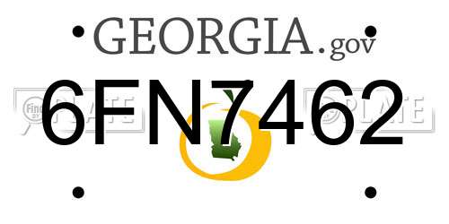 6FN7462 Georgia License Plate