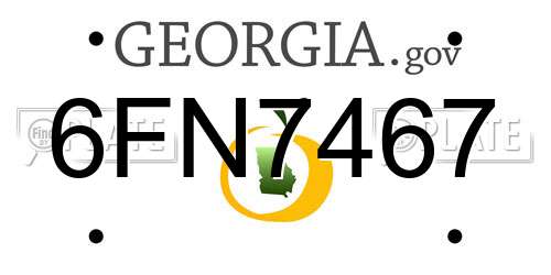 6FN7467 Georgia License Plate