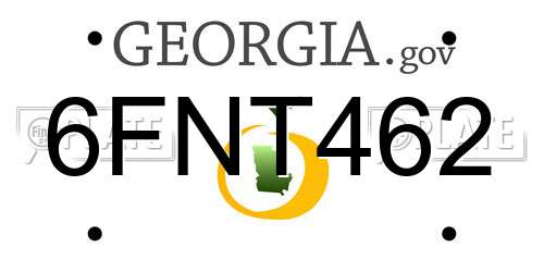 6FNT462 Georgia License Plate