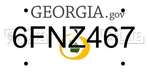 6FNZ467 Georgia License Plate