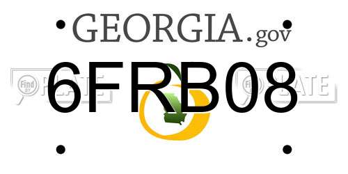 6FRB08 Georgia License Plate