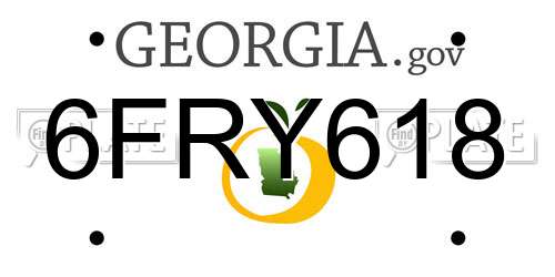 6FRY618 Georgia License Plate