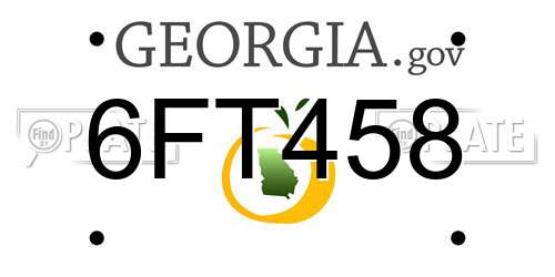 6FT458 Georgia License Plate