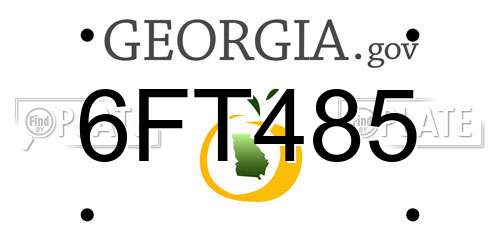 6FT485 Georgia License Plate