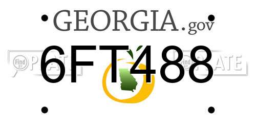6FT488 Georgia License Plate