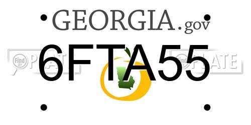 6FTA55 Georgia License Plate