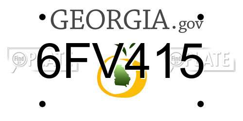 6FV415 Georgia License Plate
