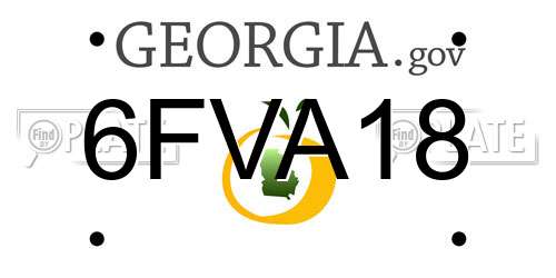 6FVA18 Georgia License Plate