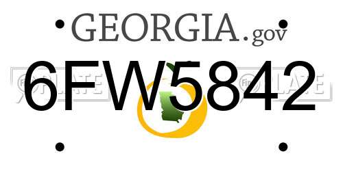 6FW5842 Georgia License Plate