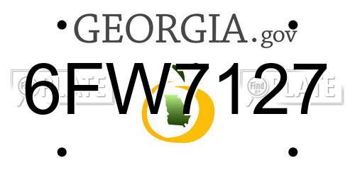 6FW7127 Georgia License Plate
