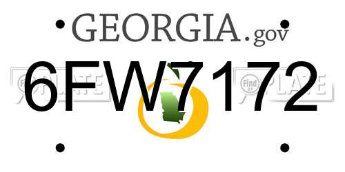 6FW7172 Georgia License Plate