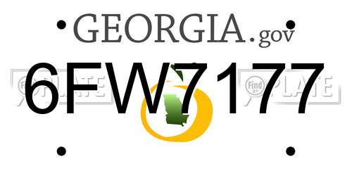 6FW7177 Georgia License Plate