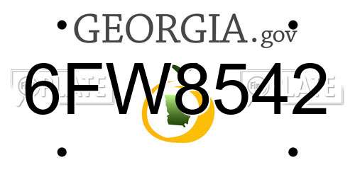 6FW8542 Georgia License Plate