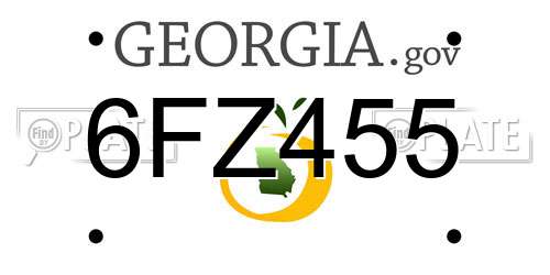 6FZ455 Georgia License Plate