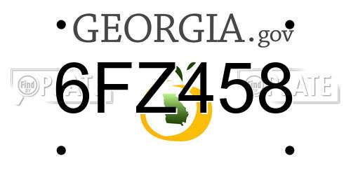 6FZ458 Georgia License Plate