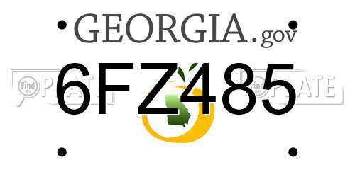 6FZ485 Georgia License Plate