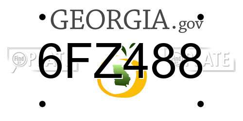 6FZ488 Georgia License Plate