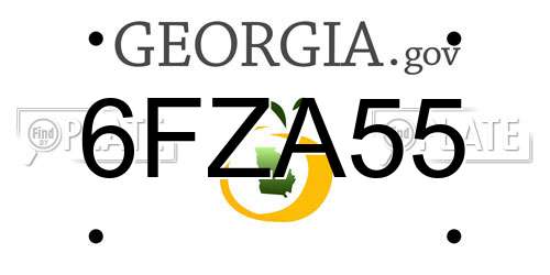 6FZA55 Georgia License Plate
