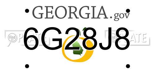 6G28J8 Georgia License Plate