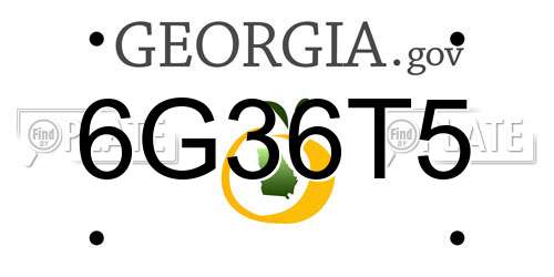 6G36T5 Georgia License Plate