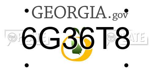 6G36T8 Georgia License Plate