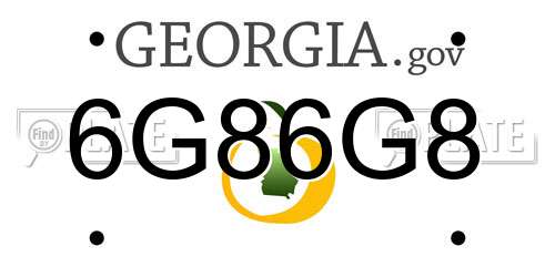 6G86G8 Georgia License Plate