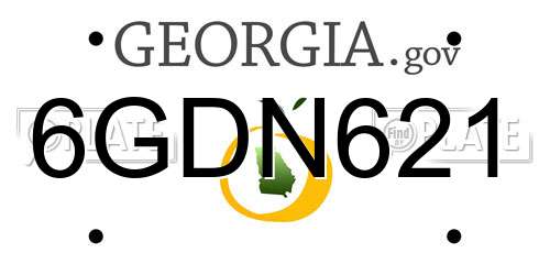 6GDN621 Georgia License Plate