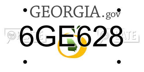 6GE628 Georgia License Plate