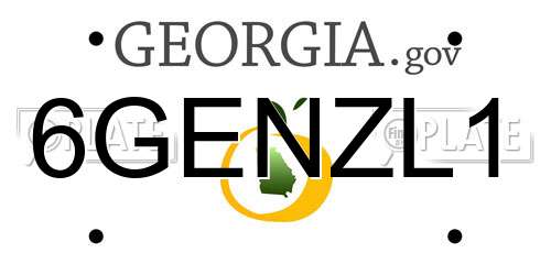 6GENZL1 Georgia License Plate