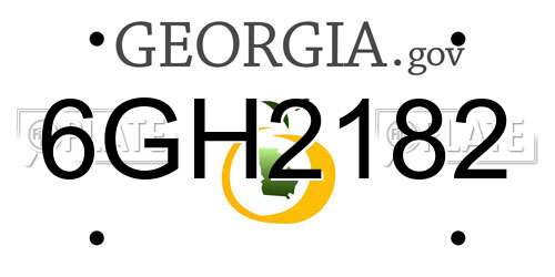 6GH2182 Georgia License Plate